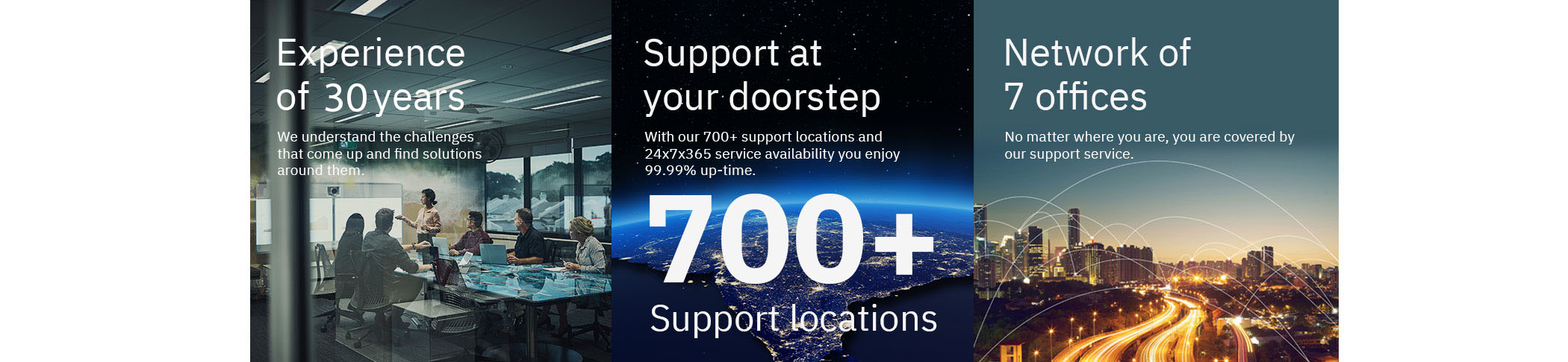 Experience of 30 Years, Support at 700 Locations